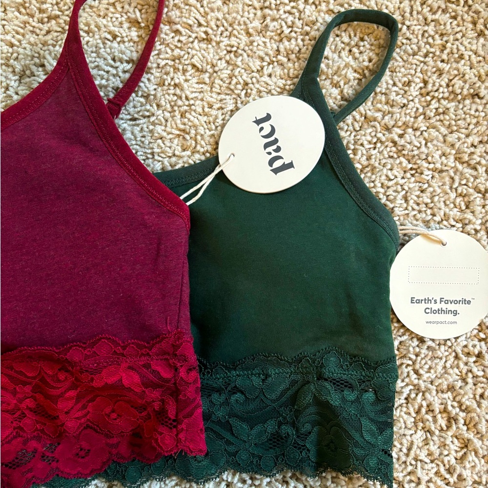 BOGO Pact organic cotton bralettes! NWT